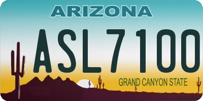 AZ license plate ASL7100