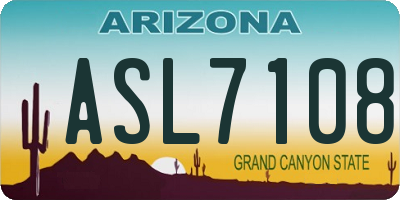 AZ license plate ASL7108