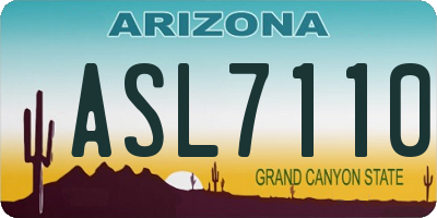 AZ license plate ASL7110