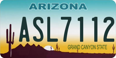 AZ license plate ASL7112