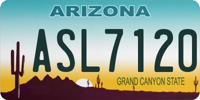 AZ license plate ASL7120