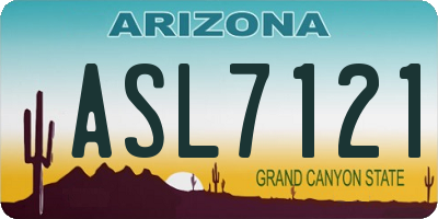 AZ license plate ASL7121