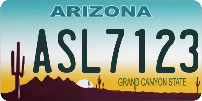 AZ license plate ASL7123