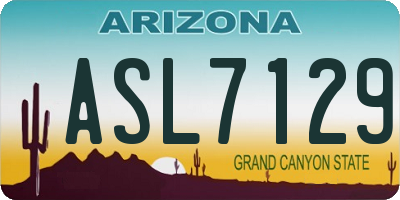 AZ license plate ASL7129