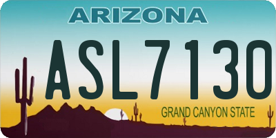 AZ license plate ASL7130