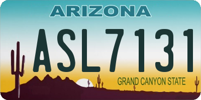 AZ license plate ASL7131