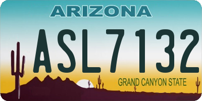 AZ license plate ASL7132