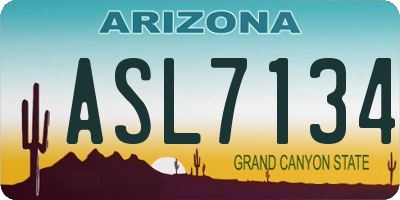 AZ license plate ASL7134