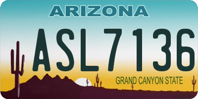 AZ license plate ASL7136