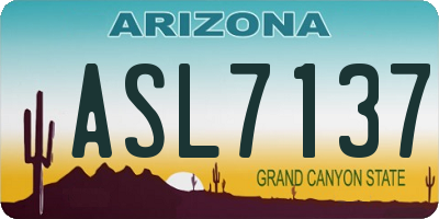 AZ license plate ASL7137