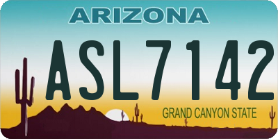 AZ license plate ASL7142