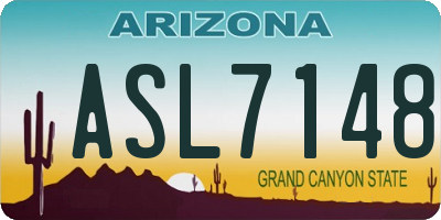 AZ license plate ASL7148