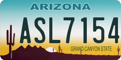 AZ license plate ASL7154