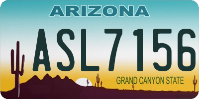 AZ license plate ASL7156