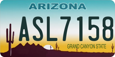 AZ license plate ASL7158