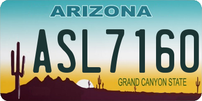 AZ license plate ASL7160