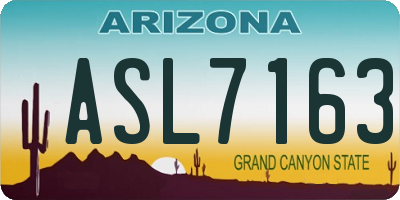 AZ license plate ASL7163