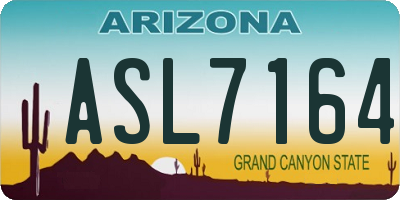 AZ license plate ASL7164