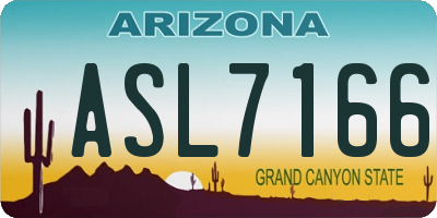 AZ license plate ASL7166