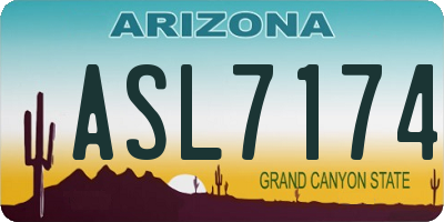 AZ license plate ASL7174
