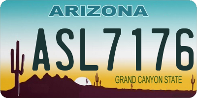 AZ license plate ASL7176