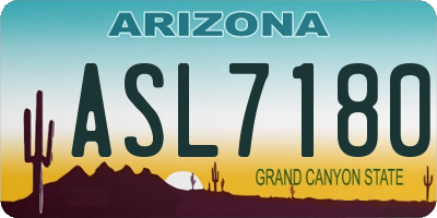 AZ license plate ASL7180