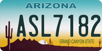 AZ license plate ASL7182