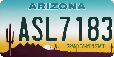 AZ license plate ASL7183