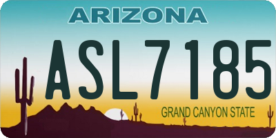 AZ license plate ASL7185