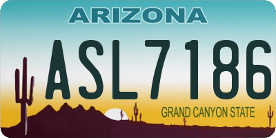 AZ license plate ASL7186