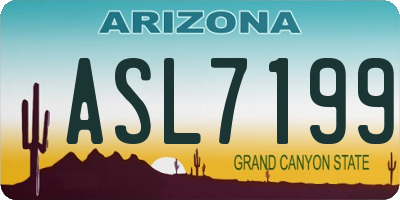 AZ license plate ASL7199