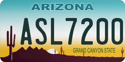AZ license plate ASL7200