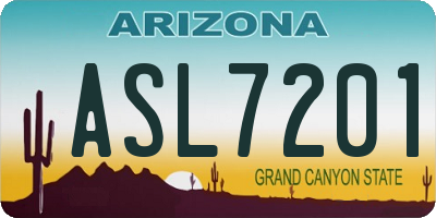 AZ license plate ASL7201
