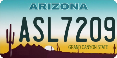 AZ license plate ASL7209