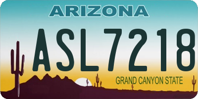 AZ license plate ASL7218