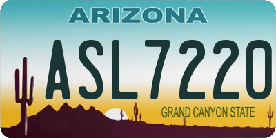 AZ license plate ASL7220