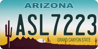 AZ license plate ASL7223