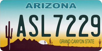 AZ license plate ASL7229
