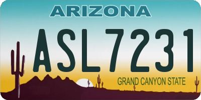 AZ license plate ASL7231