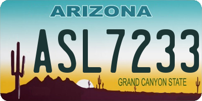 AZ license plate ASL7233
