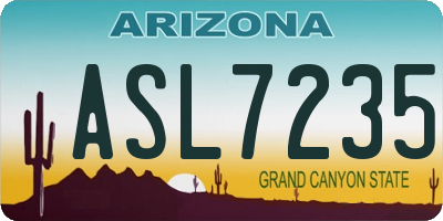AZ license plate ASL7235