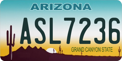 AZ license plate ASL7236