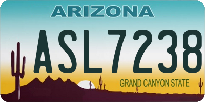 AZ license plate ASL7238