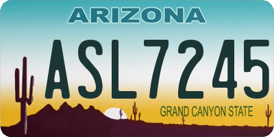 AZ license plate ASL7245