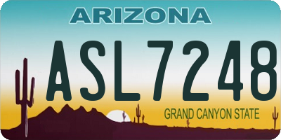 AZ license plate ASL7248