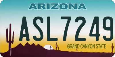 AZ license plate ASL7249