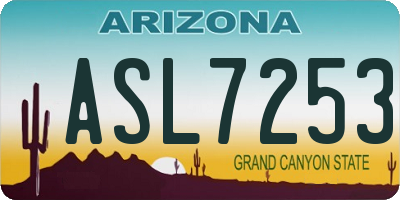 AZ license plate ASL7253