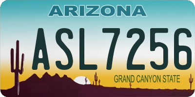 AZ license plate ASL7256