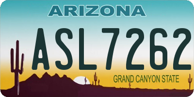 AZ license plate ASL7262