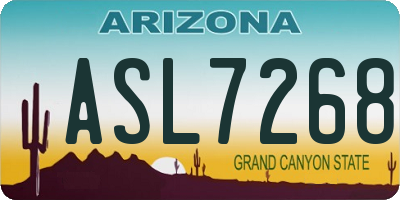 AZ license plate ASL7268